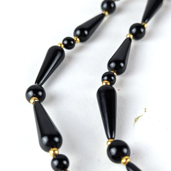 Vintage Ahbra-Cale Collection Black Beaded Necklace - Picture 3 of 6